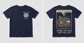 Always Printing Tee front and back: robot chest print and ERROR PRINT FAILED back design